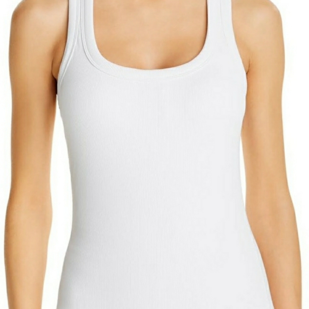 Alo Yoga White Ribbed Tank